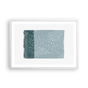 Plakat i hvid ramme - Dyrket i blåt - 70x50 cm