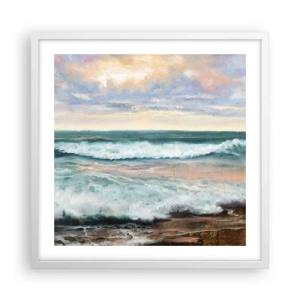 Plakat i hvid ramme - Her vil du glatte din sjæl - 50x50 cm