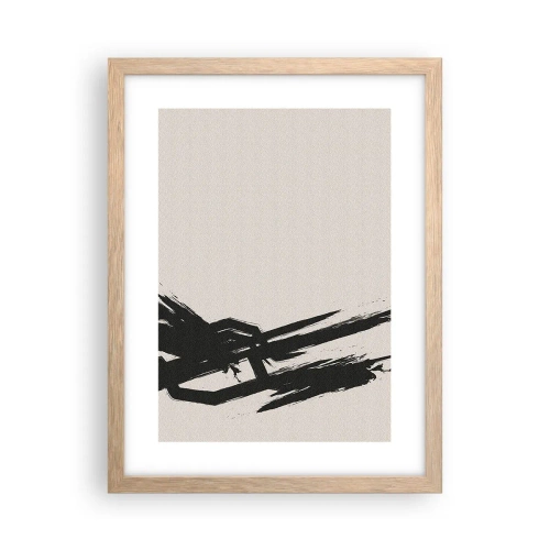 Plakat i ramme af lyst egetræ - Ustoppeligt momentum - 30x40 cm