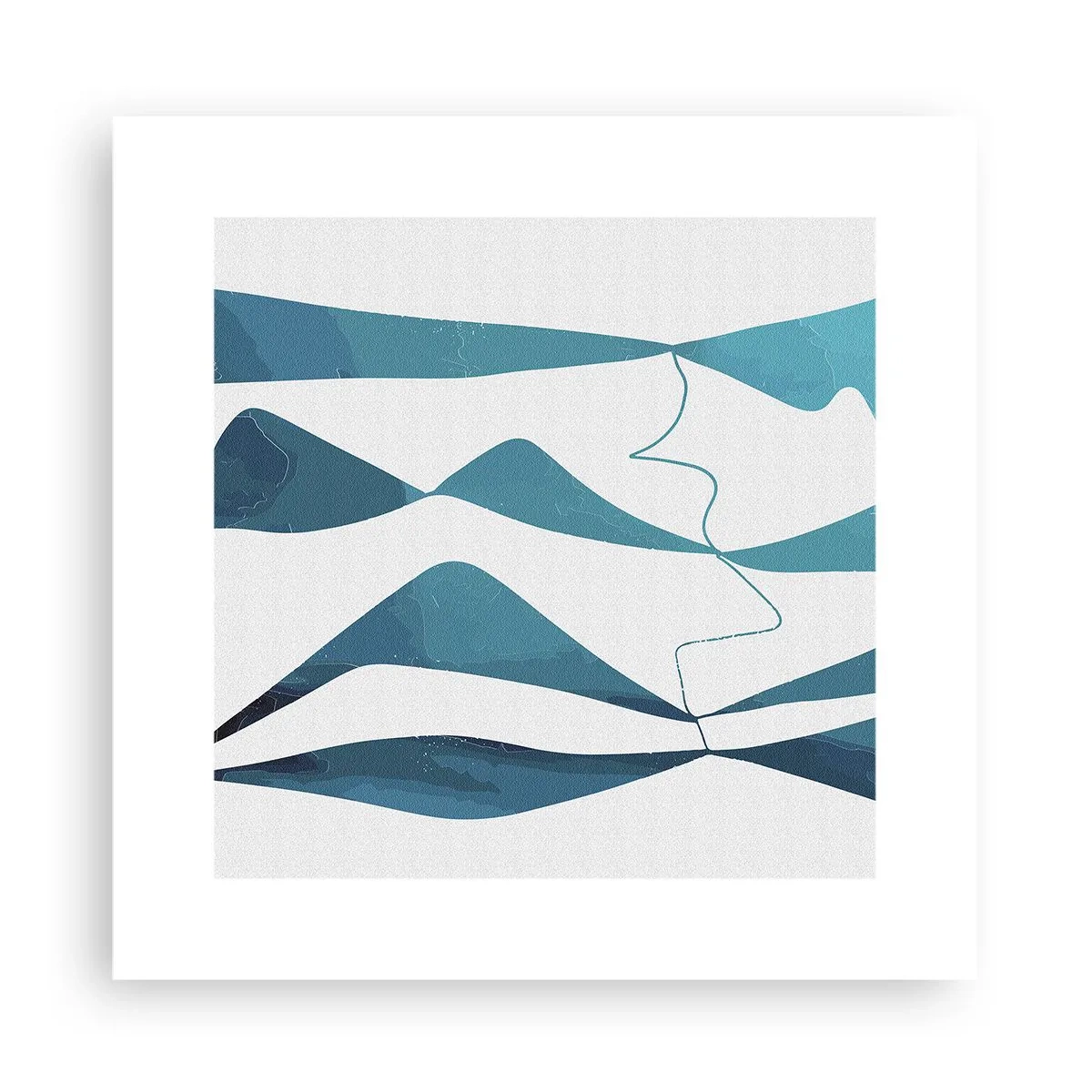 Plakat - Abstraktion: en turkis sammensætning - 30x30 cm