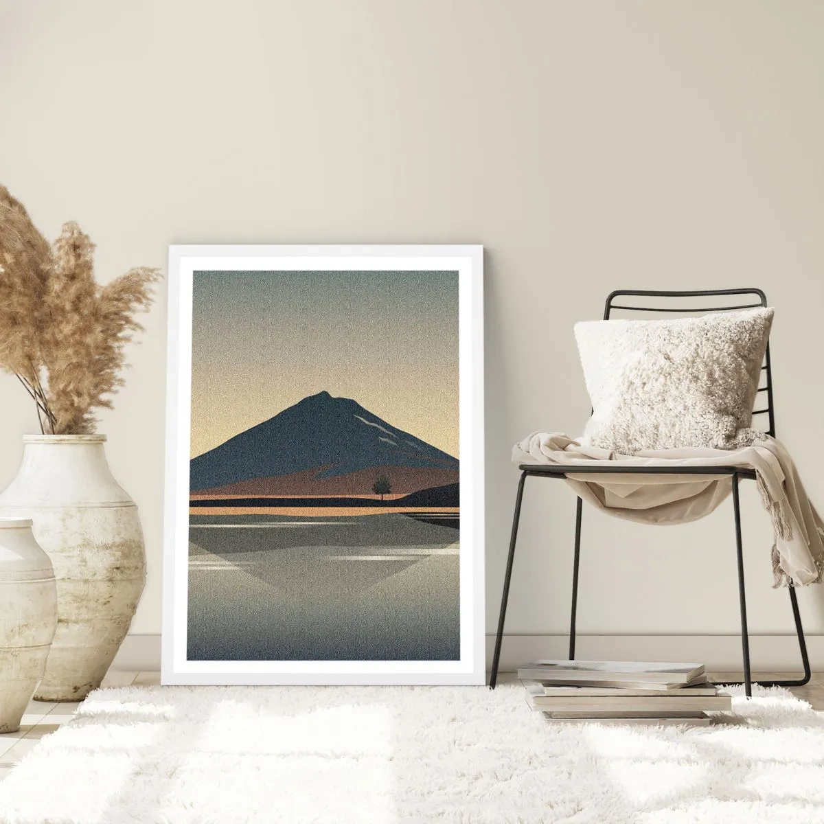 Plakat i hvid ramme - Spejlrefleksion - 61x91 cm