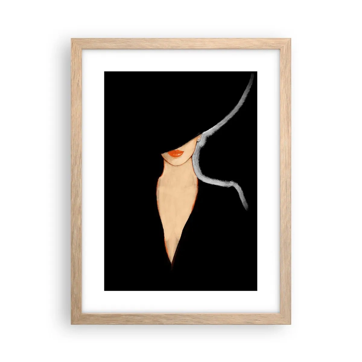 Plakat i ramme af lyst egetræ - Elegance og stil - 30x40 cm