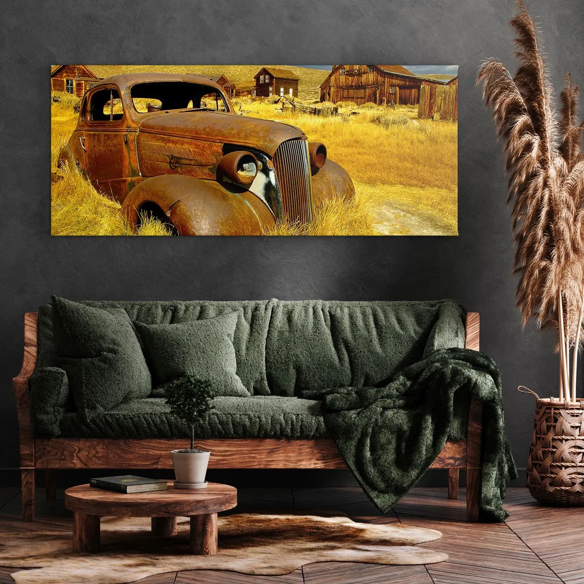 Lærredstryk - Billede på lærred - Et velfortjent hvil - 90x30 cm