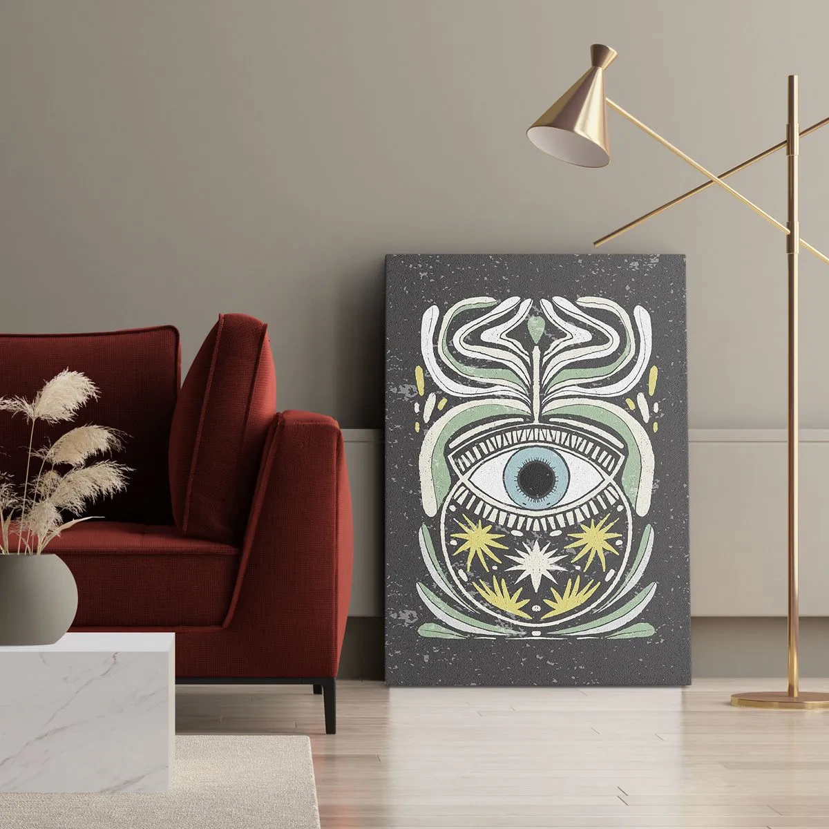 Lærredstryk - Billede på lærred - Stammeritualer - 50x70 cm