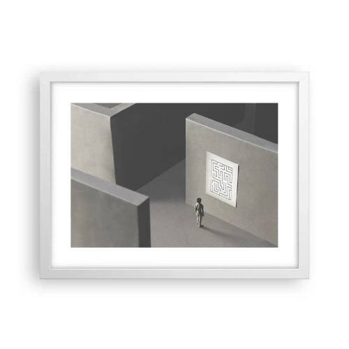 Plakat i hvid ramme - Men hvor er jeg? - 40x30 cm