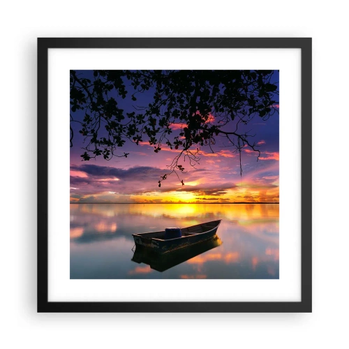 Plakat i sort ramme - "Det ser ud til, at du hænger midt på himlen..." - 40x40 cm