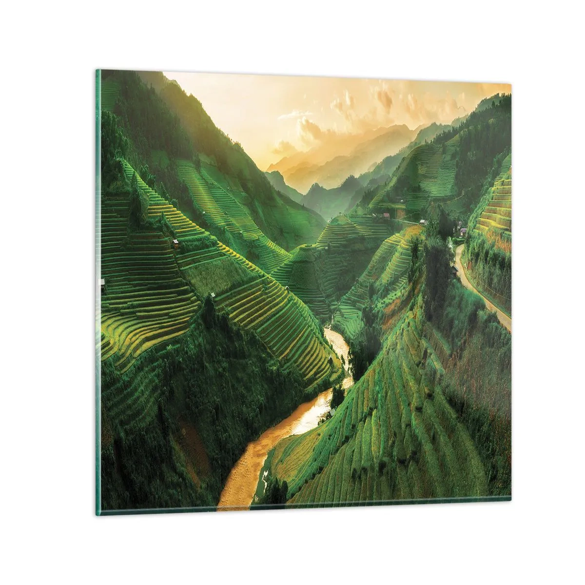 Billede på glas - Vietnamesisk dal - 30x30 cm