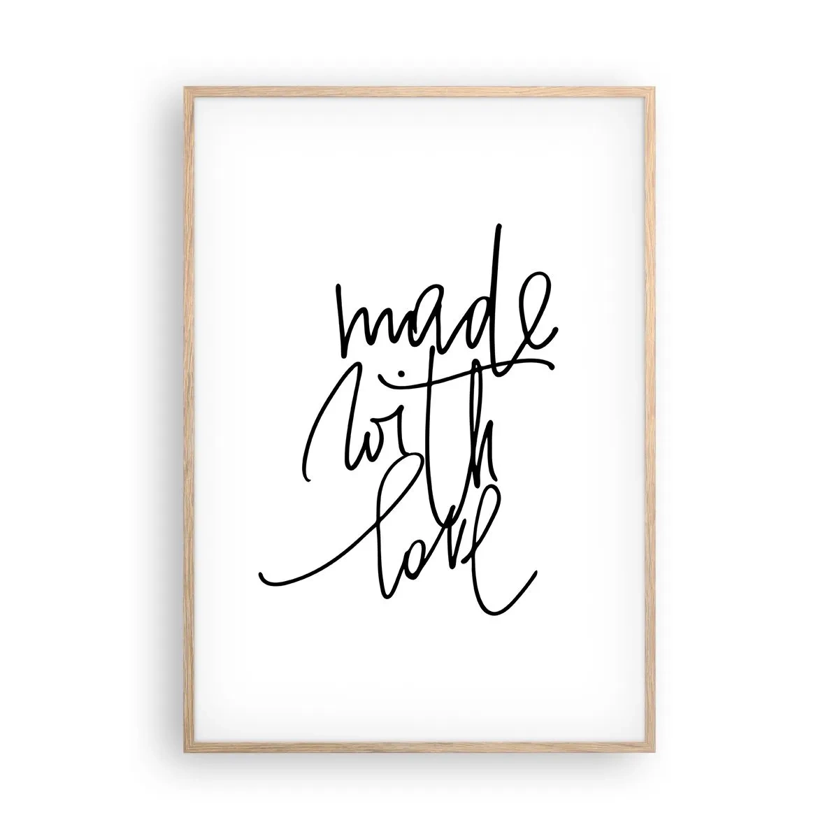 Plakat i ramme af lyst egetræ - Det bedste mærke - 70x100 cm
