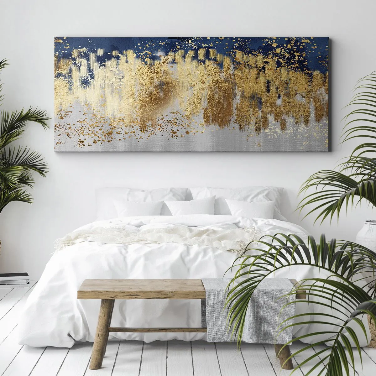 Lærredstryk - Billede på lærred - Moderne komposition med gnist - 100x40 cm