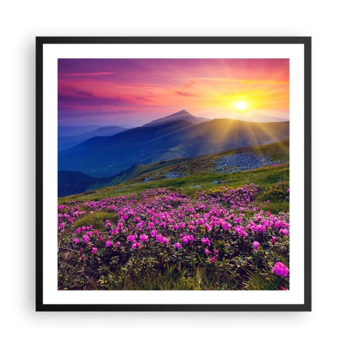 Plakat i sort ramme - ... Og rundt omkring dufter det af fyrretræer og krydderurter - 60x60 cm