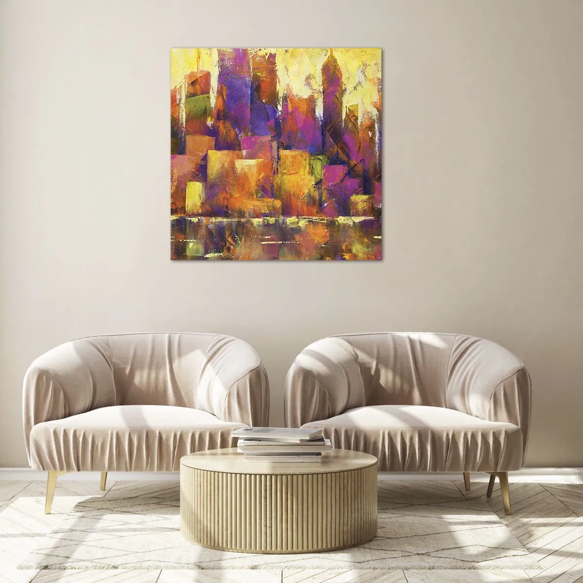 Billede på glas - Metropolitansk sammensætning - 40x40 cm