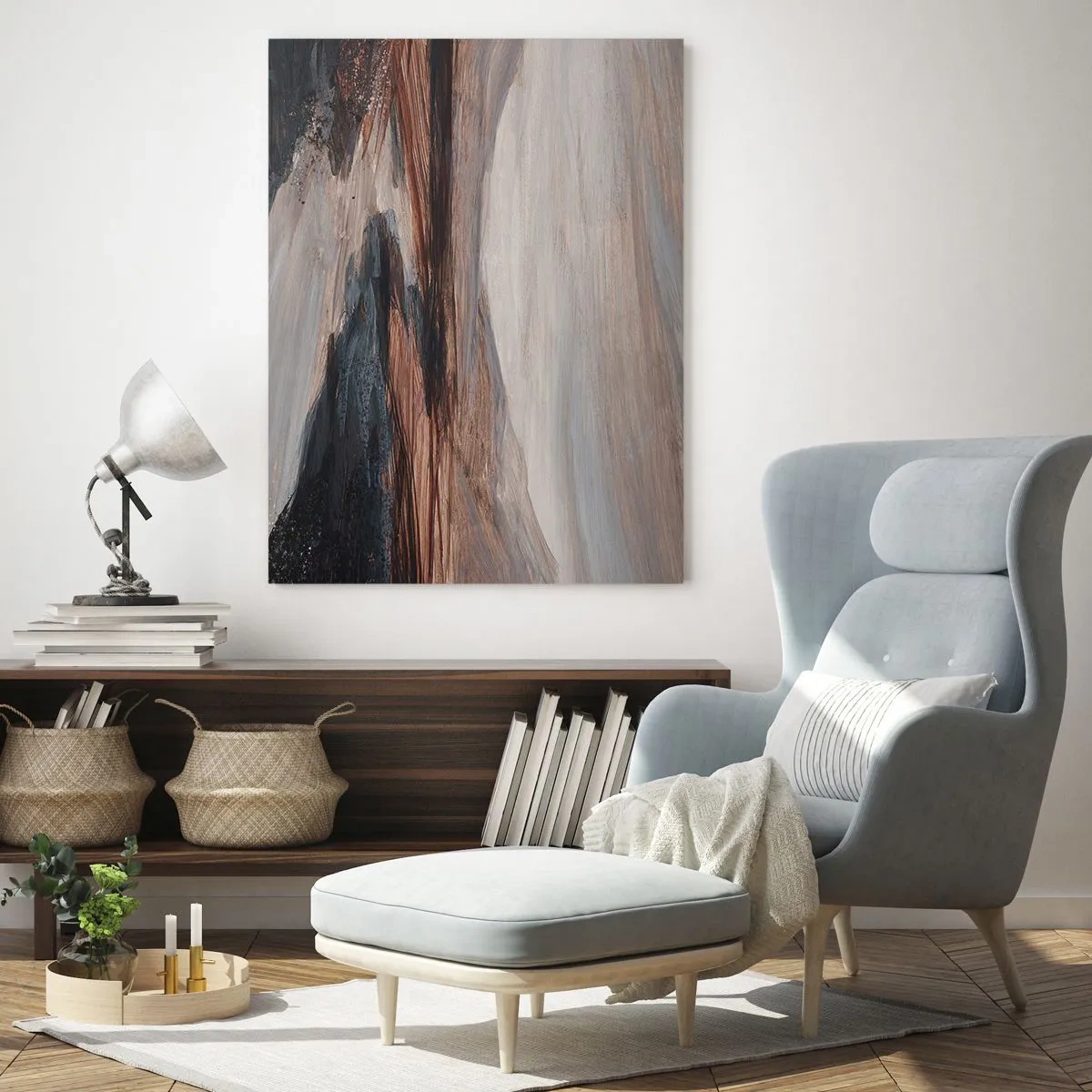 Billede på glas - Fredfyldt dal - 80x120 cm