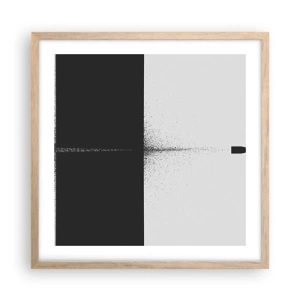 Plakat i ramme af lyst egetræ - Lige til sagen - 50x50 cm