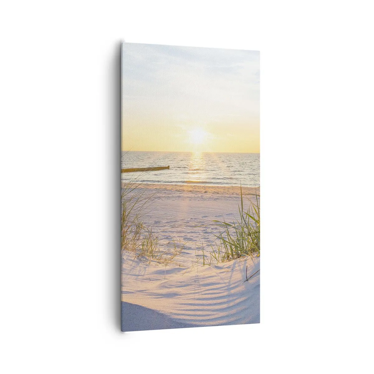 Lærredstryk - Billede på lærred - Havet brummer, fuglene synger, en vild strand midt i græsset.... - 65x120 cm
