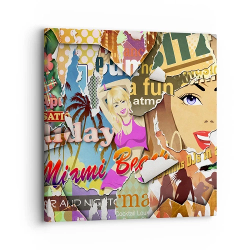 Lærredstryk - Billede på lærred - Tilbageblikke på ferien - 30x30 cm