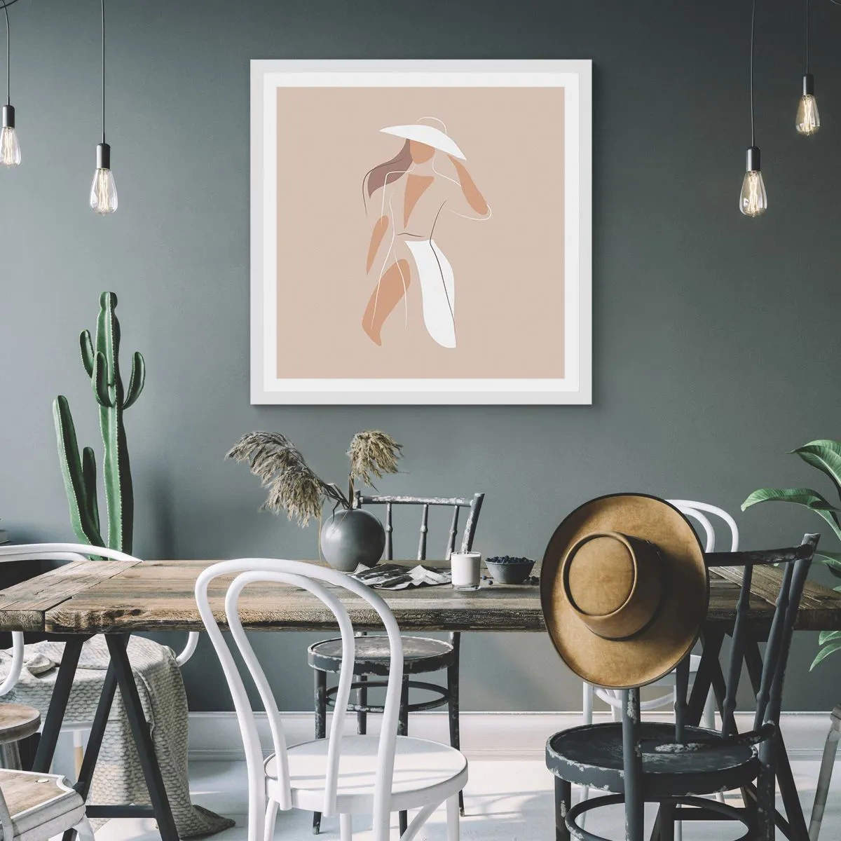 Plakat i hvid ramme - Mode er sjovt - 30x30 cm