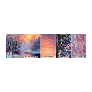 Prøve Fototapet Selvklæbende Deluxe Sticker - Vinterens farver - Landskab, flod, Skov - 100x30 cm