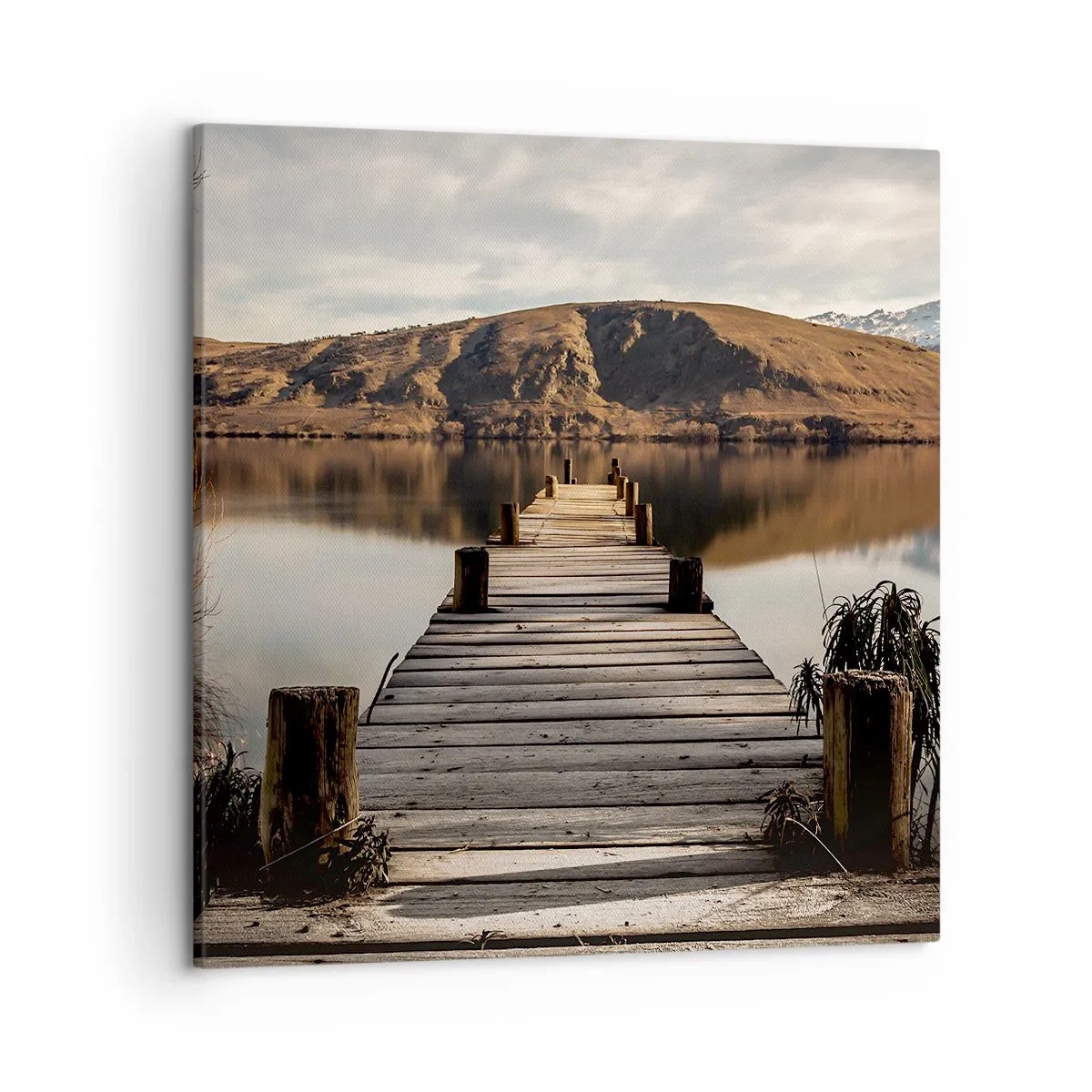 Lærredstryk - Billede på lærred - Et landskab i stilhed - 50x50 cm