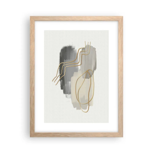 Plakat i ramme af lyst egetræ - Vedholdenhed og bevægelse - 30x40 cm