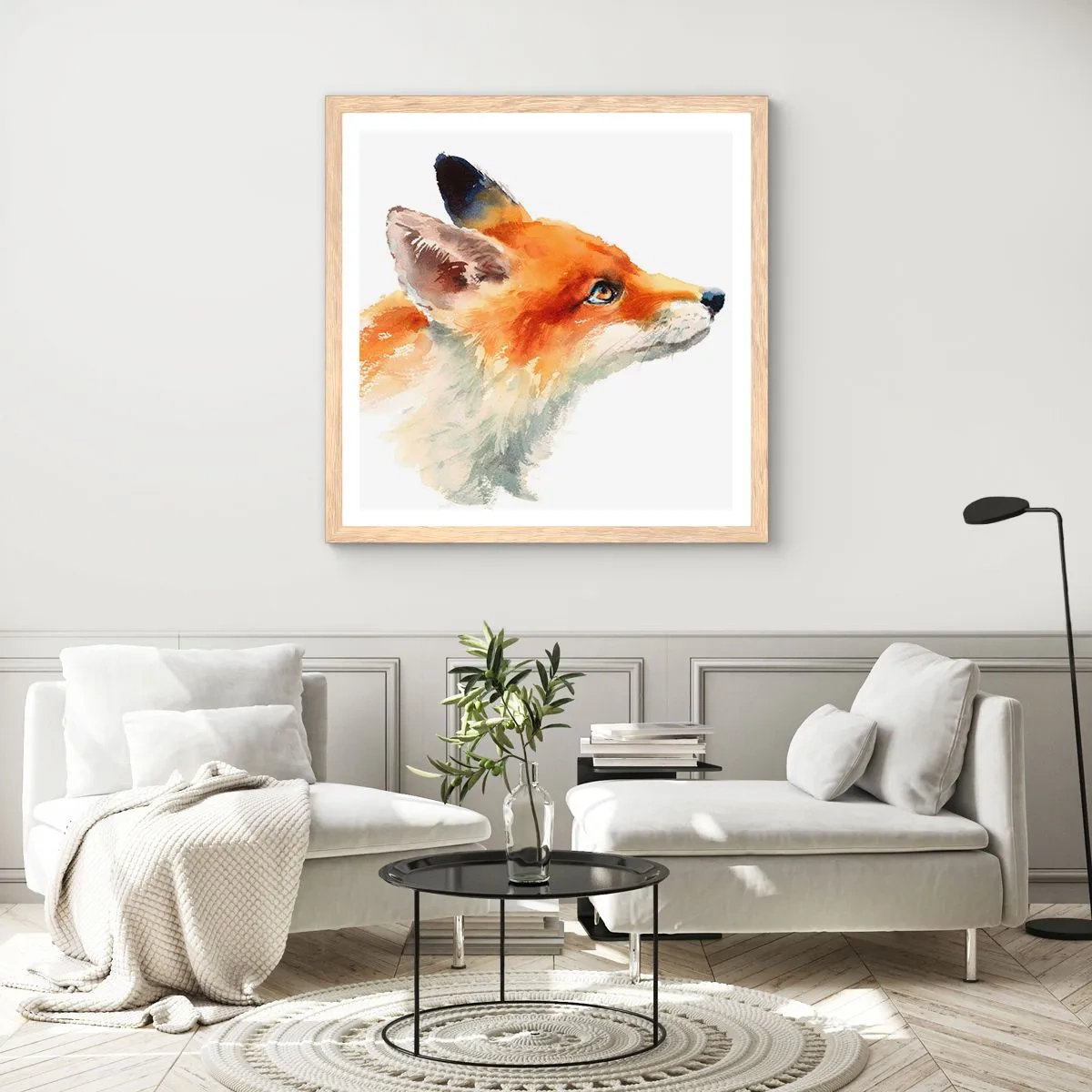 Plakat i ramme af lyst egetræ - Man kan aldrig være for forsigtig - 30x30 cm