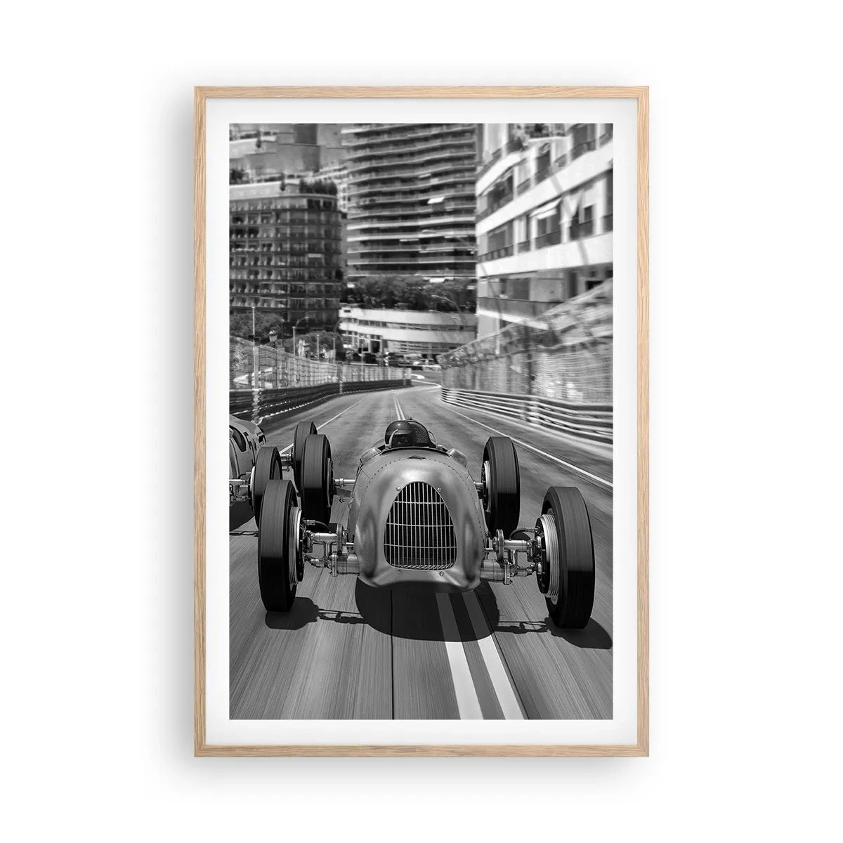 Plakat i ramme af lyst egetræ - Der var engang i Monte Carlo - 61x91 cm