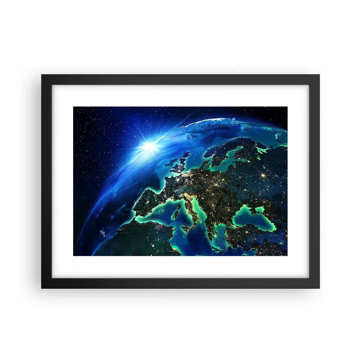 Plakat i sort ramme - Et funklende Europa - 40x30 cm