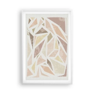 Plakat i hvid ramme - Komposition af farvet glas - 61x91 cm