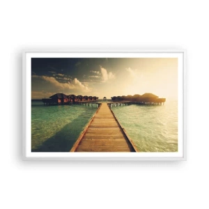 Plakat i hvid ramme - En varm invitation - 91x61 cm