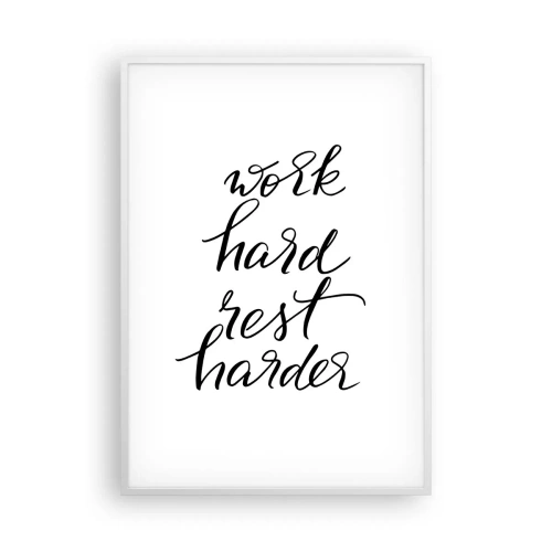 Plakat i hvid ramme - Balance i livet - 70x100 cm