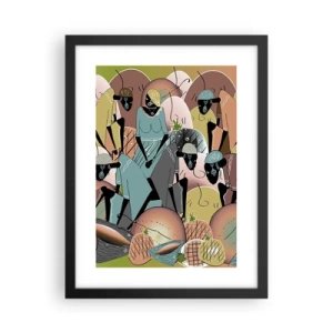 Plakat i sort ramme - Den store fejring er på vej - 30x40 cm