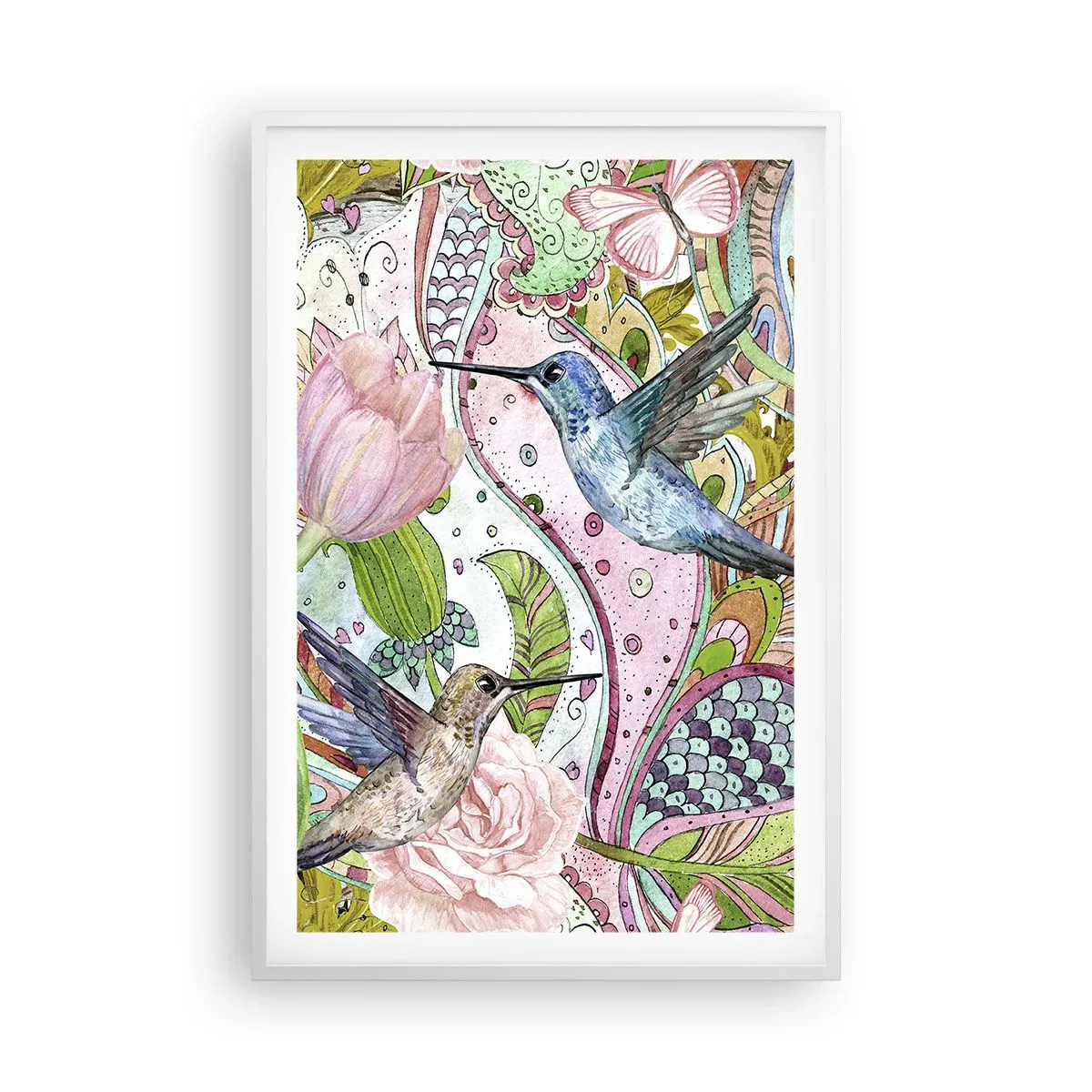 Plakat i hvid ramme - Forviklet i vinstokkene - 61x91 cm