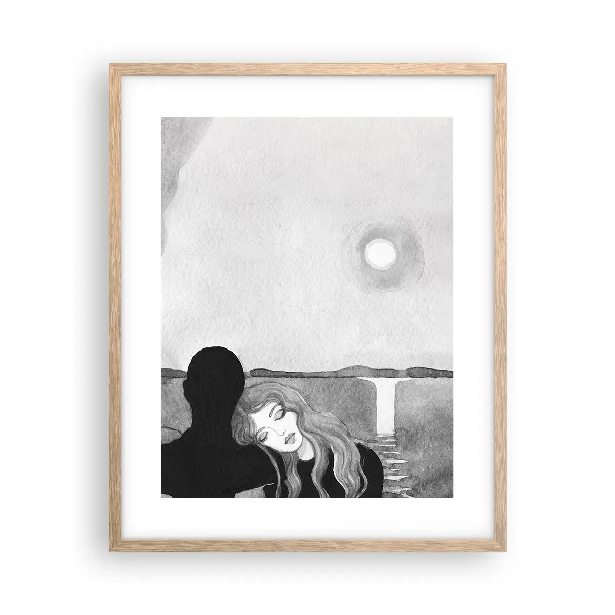 Plakat i ramme af lyst egetræ - Altid et mysterium - 40x50 cm