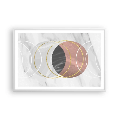 Plakat i hvid ramme - Sfærernes musik - 91x61 cm