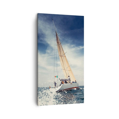 Lærredstryk - Billede på lærred - De kan ikke indhente os! - 45x80 cm