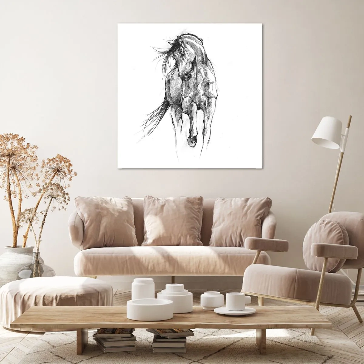 Lærredstryk - Billede på lærred - I en yndefuld trav - 70x70 cm