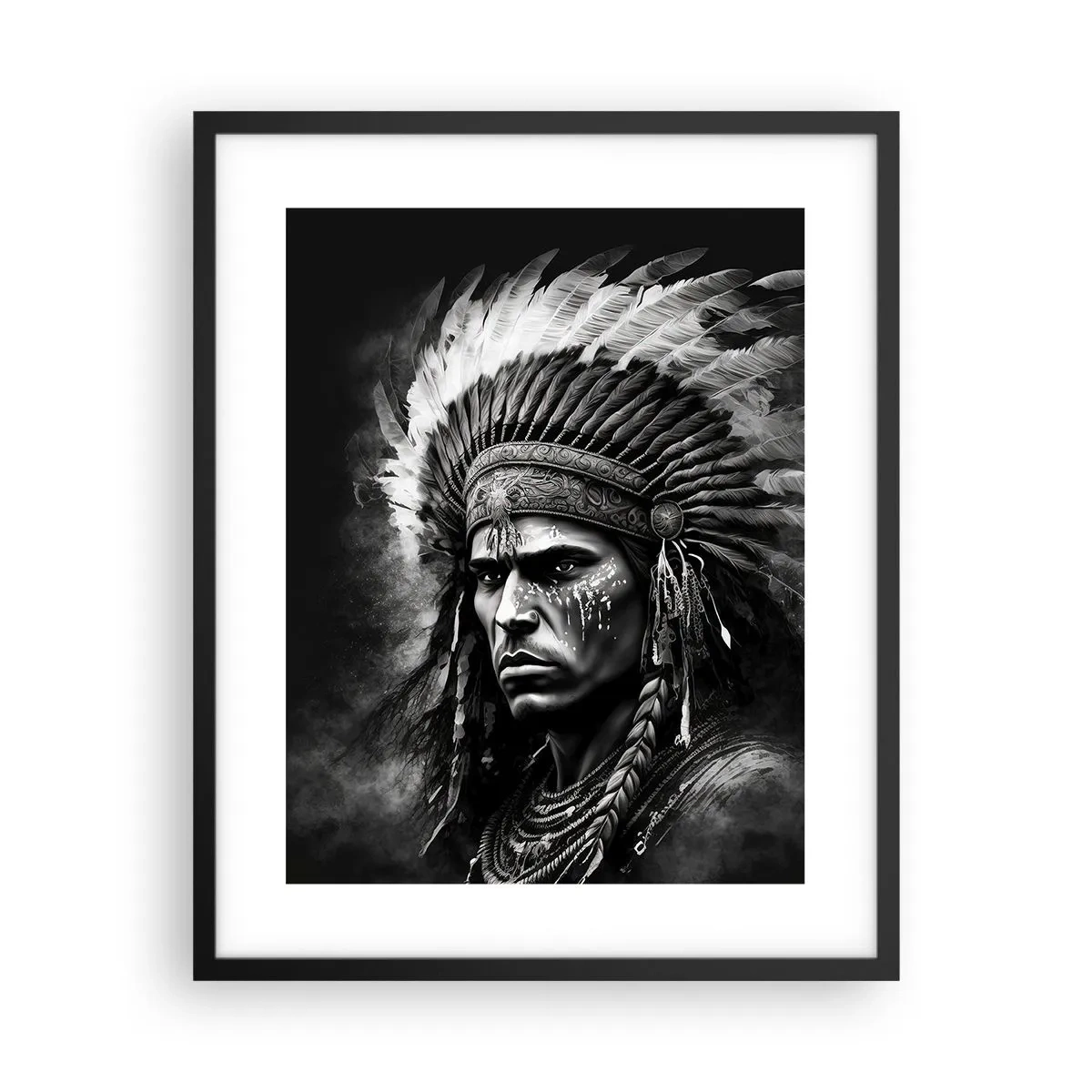 Plakat i sort ramme - Leder og kriger - 40x50 cm