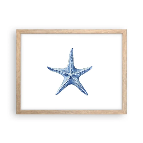 Plakat i ramme af lyst egetræ - Havets stjerne - 40x30 cm