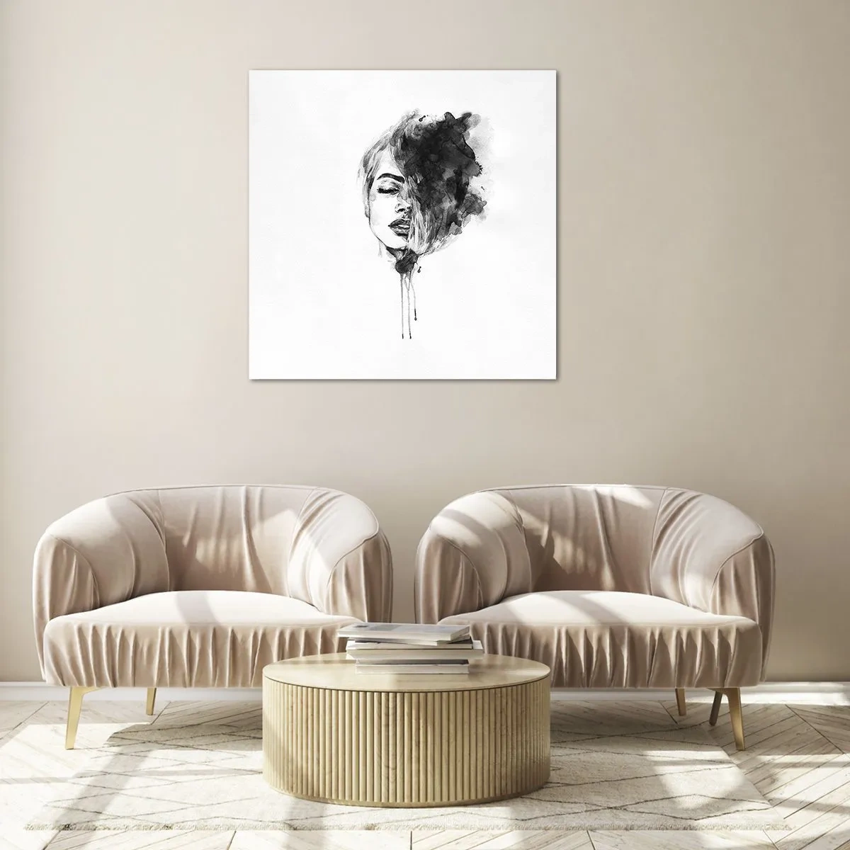 Billede på glas - Hvad piger drømmer om - 60x60 cm