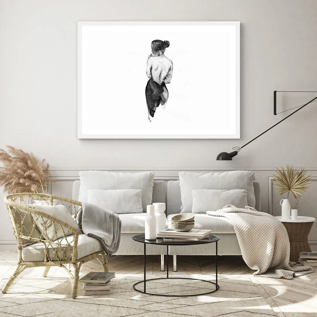 Plakat i hvid ramme - Med hende forsvinder verden - 50x40 cm