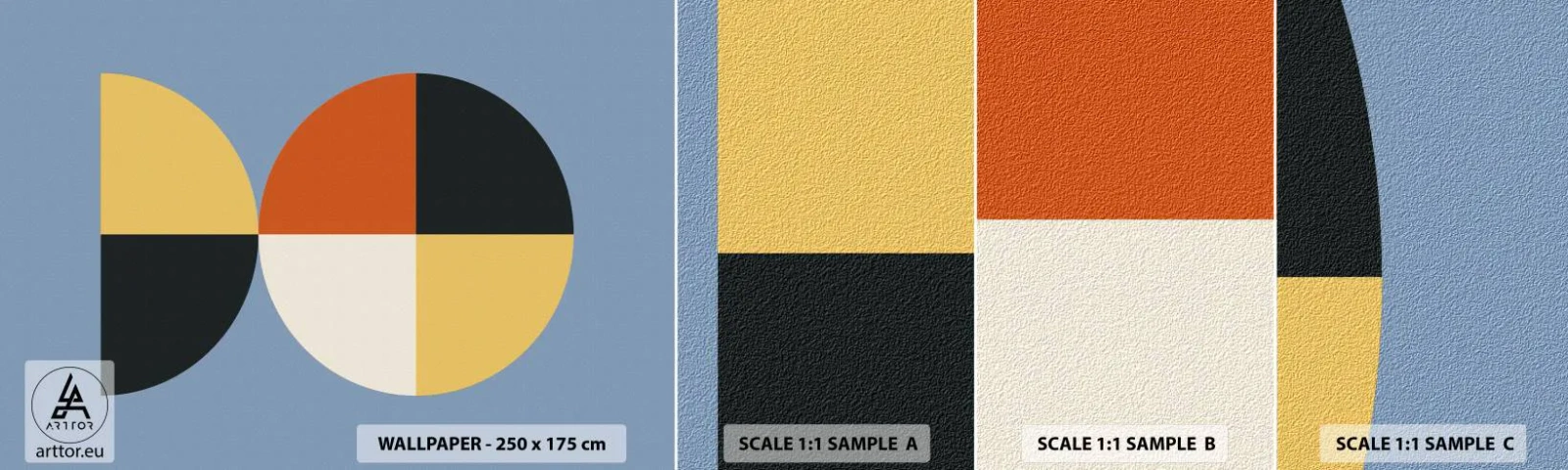 Prøve Fototapet Selvklæbende Deluxe Sticker - Se og tæl - Abstraktion, Grafik, Moderne kunst - 100x30 cm