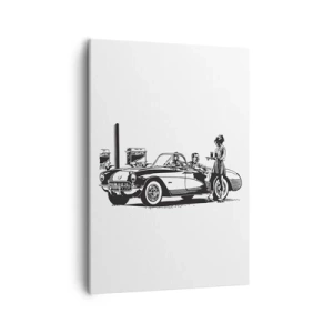 Lærredstryk - Billede på lærred - 60. - det ubekymrede Amerika - 50x70 cm