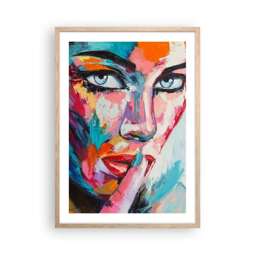 Plakat i ramme af lyst egetræ - Vores første hemmelighed - 50x70 cm