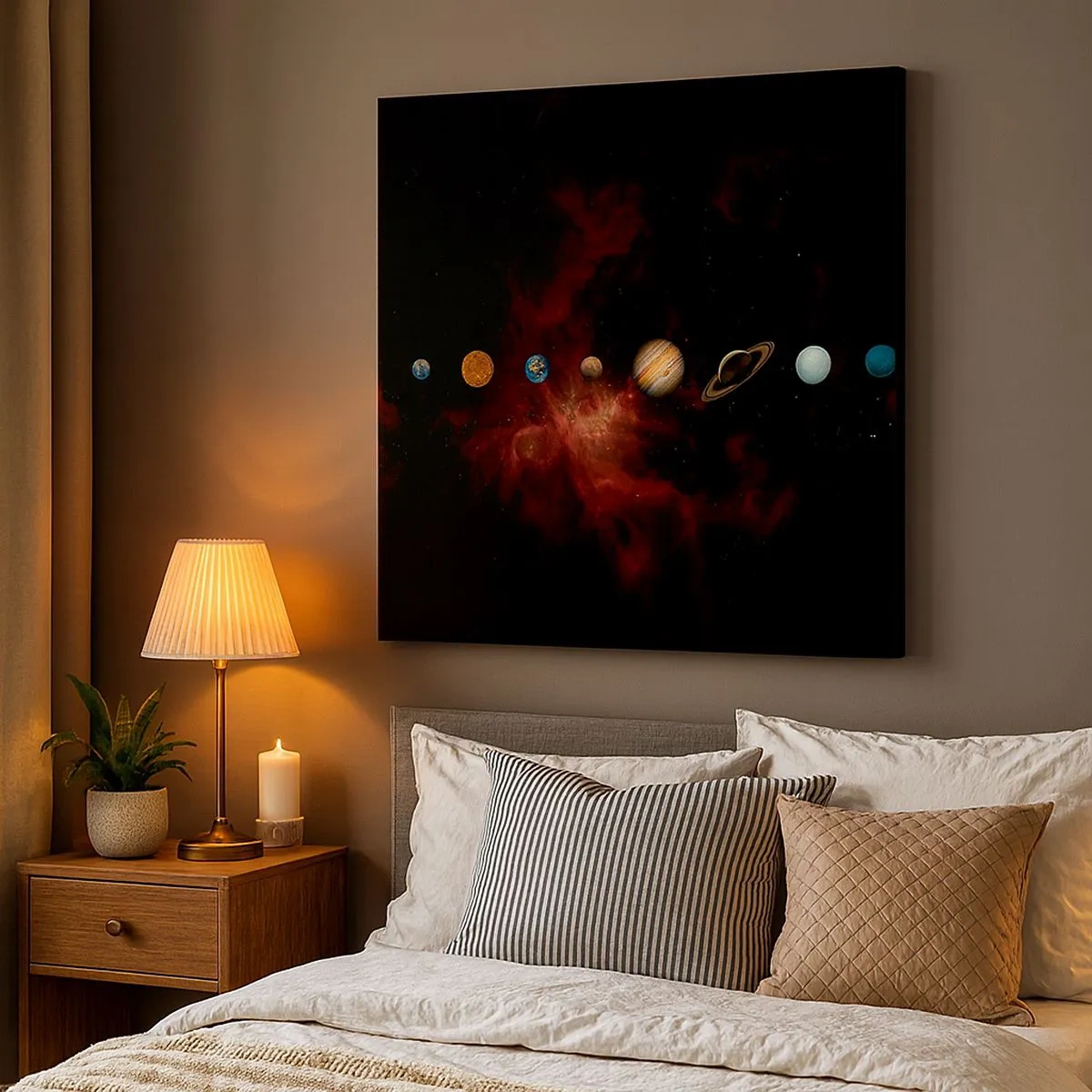 Lærredstryk - Billede på lærred - Vores nabolag - 30x30 cm