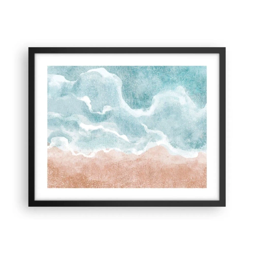 Plakat i sort ramme - Abstraktion af skyer - 50x40 cm