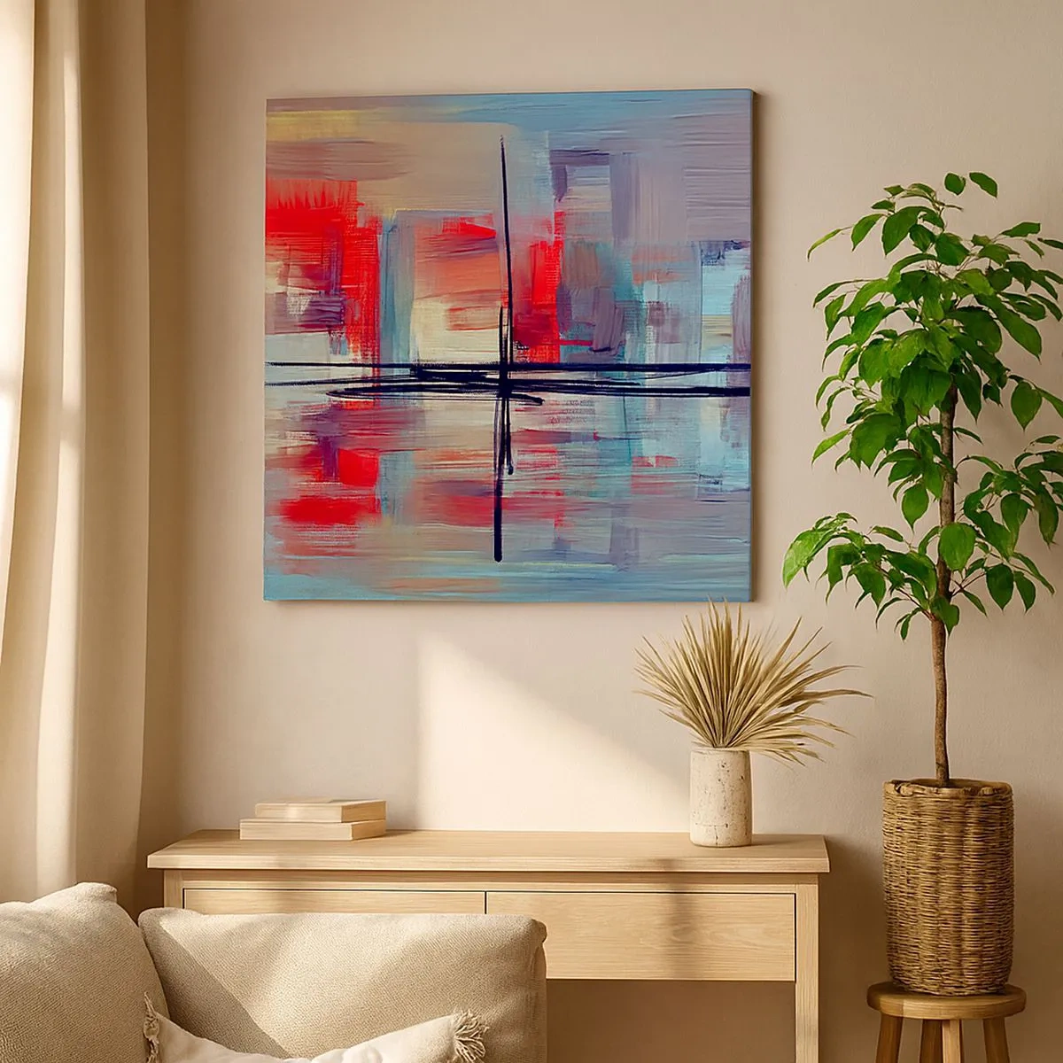 Lærredstryk - Billede på lærred - Landskab i en ukendt dimension - 30x30 cm