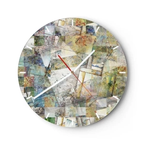 Vægur, Uret - Geometrisk ommøblering - 40x40 cm
