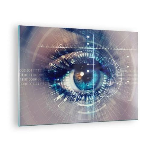 Billede på glas - Et digitalt øje med et futuristisk teknologi- og datatema - 70x50cm - Du tror, 