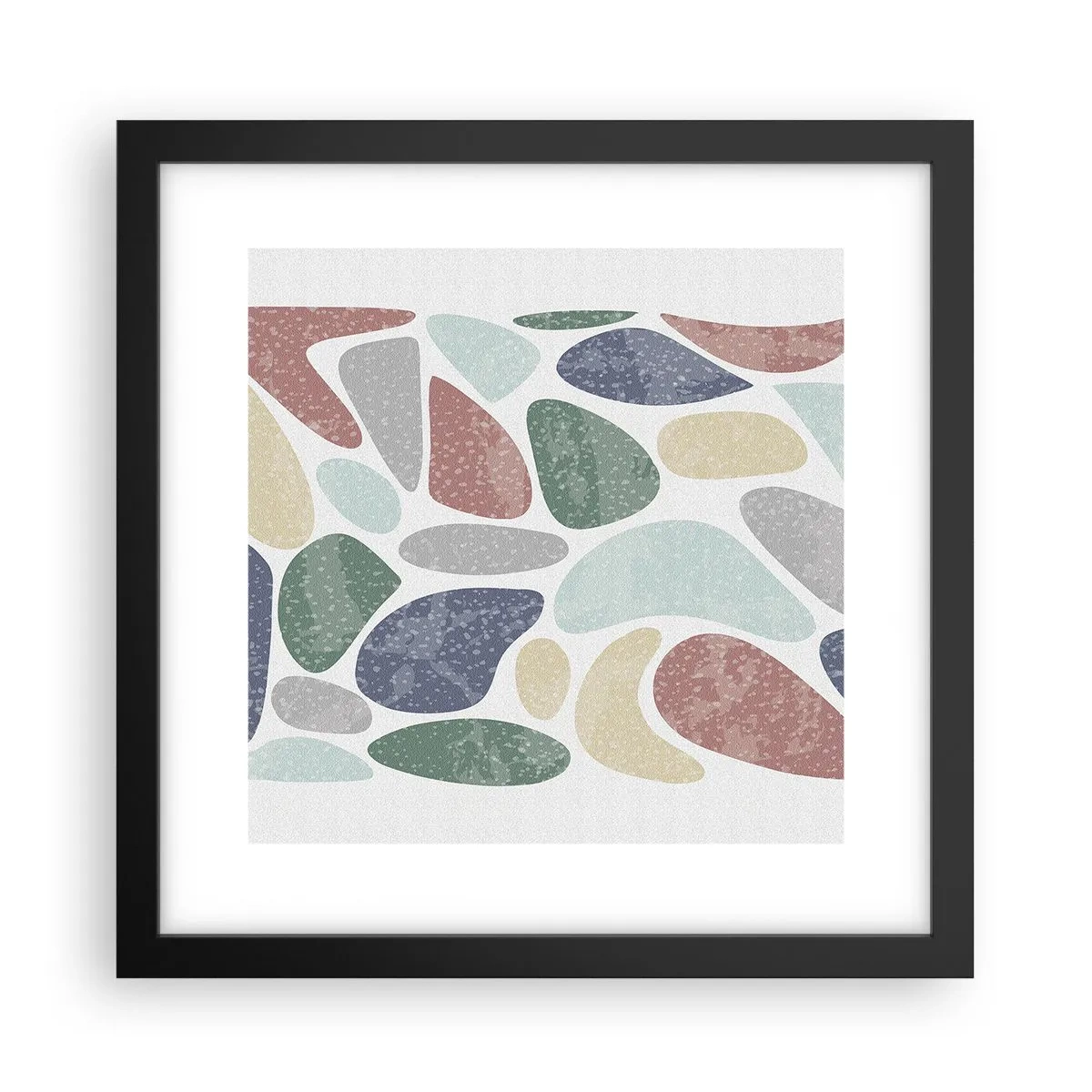 Plakat i sort ramme - Mosaik af pulveriserede farver - 30x30 cm