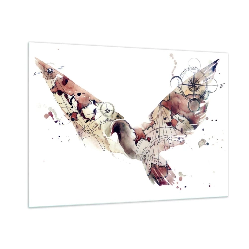 Billede på glas - Vandringsmand i luften - 100x70 cm