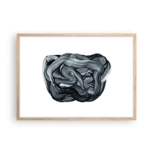 Plakat i ramme af lyst egetræ - Så enkelt er det ikke - 70x50 cm